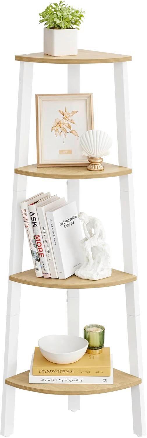 Eckregal Braun/Weiß ca.33x125x33cm - Braun/Weiß, Trend, Holzwerkstoff/Metall (33,4/124,5/33,4cm) - MID.YOU