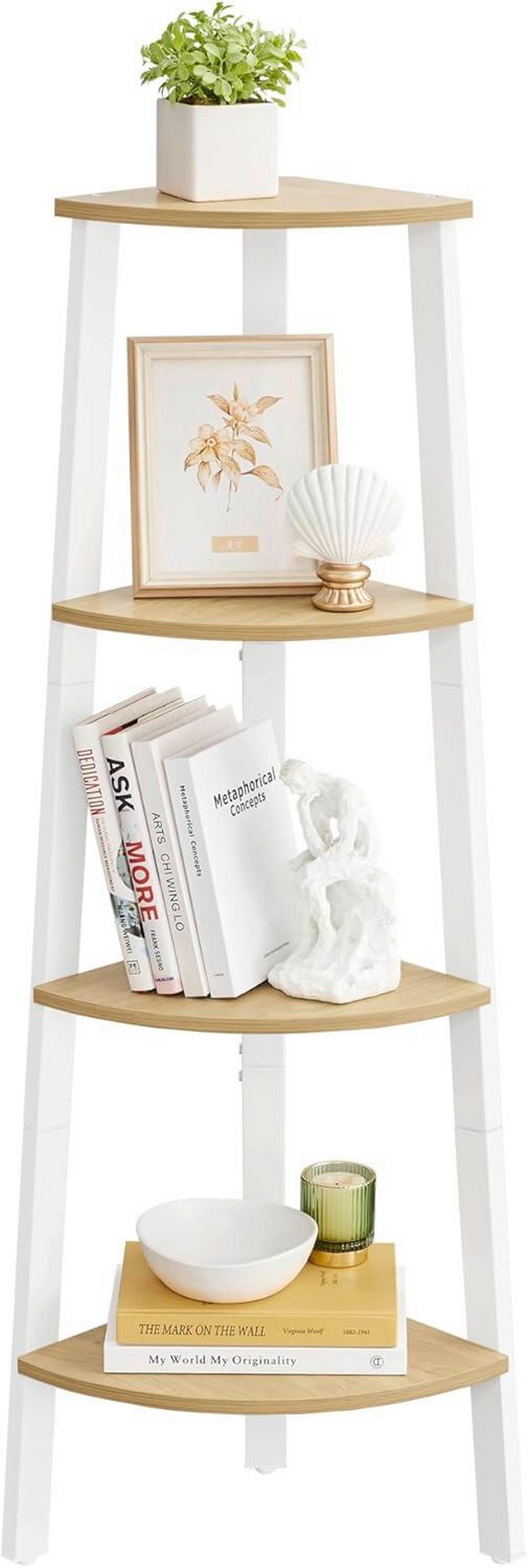 Eckregal Braun/Weiß ca.33x125x33cm - Braun/Weiß, Trend, Holzwerkstoff/Metall (33,4/124,5/33,4cm) - MID.YOU