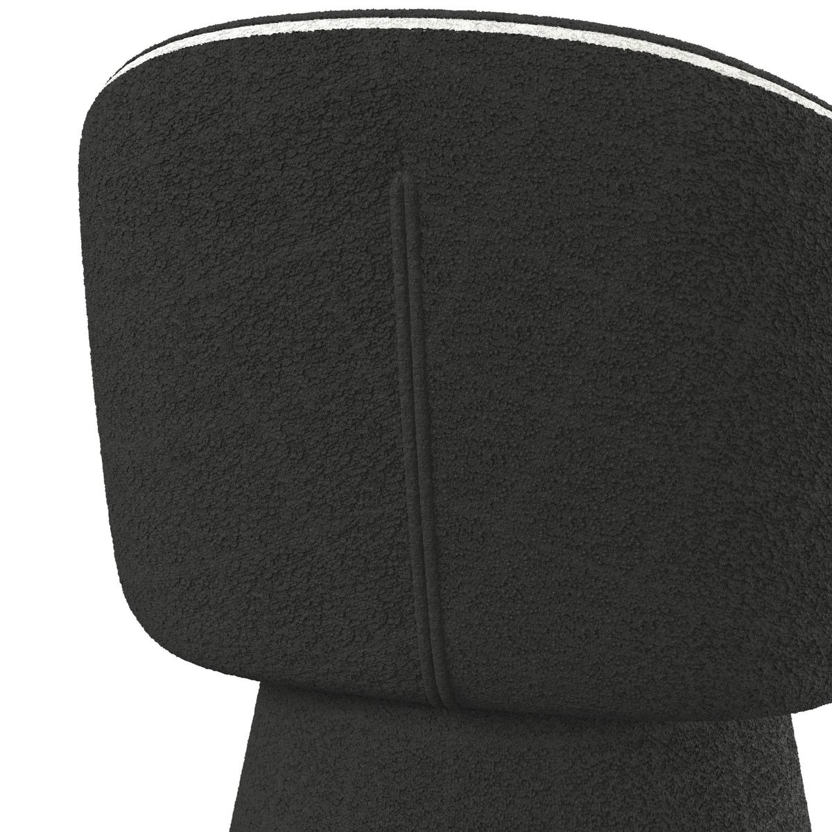 Armlehnstuhl Maia Schwarz Chenille Drehbar Gepolstert - Schwarz, MODERN, Textil/Metall (60/84,5/59cm) - Bessagi Home