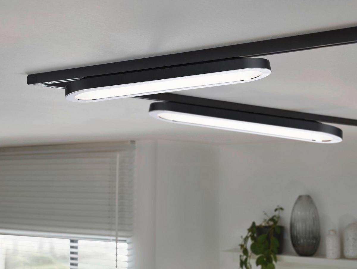 Schienensystem-Stableuchte Panel Loop max. 7 Watt - Chromfarben/Schwarz, Design, Kunststoff/Metall (38/3,5/11cm) - Paulmann