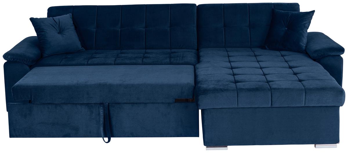 NAROŻNIK KEATON INDIGO - niebieski, Basics, tkanina (263/169cm) - Livetastic