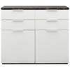 COMMODE MUNDI - blanc haute brillance/blanc, MODERN, matériau en bois/métal (119/102/50cm) - Premium Living