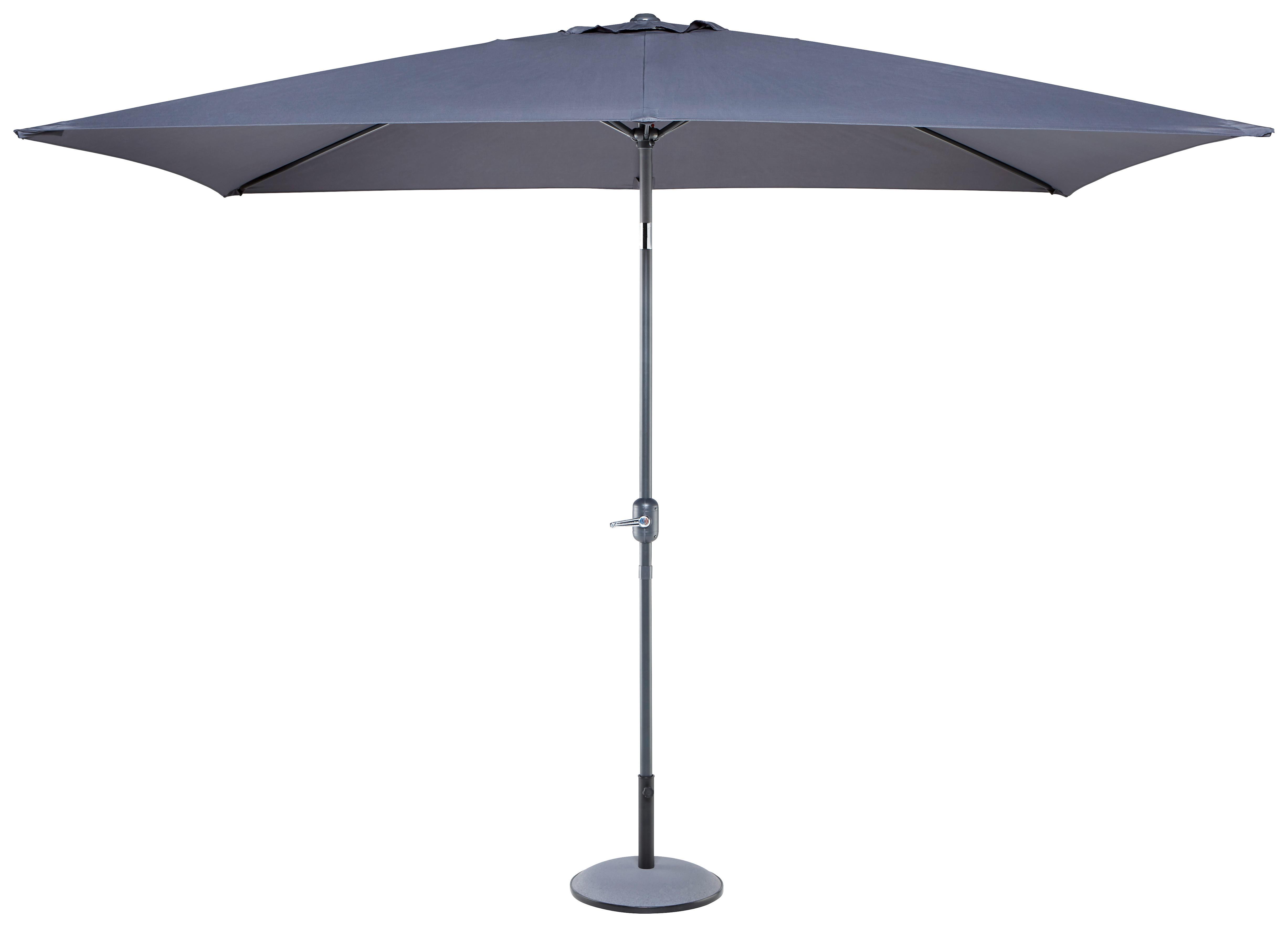 Sonnenschirm Picolo Anthrazit mit Knickgelenk - Anthrazit/Alufarben, Kunststoff/Textil (300/245/200cm) - Mömax