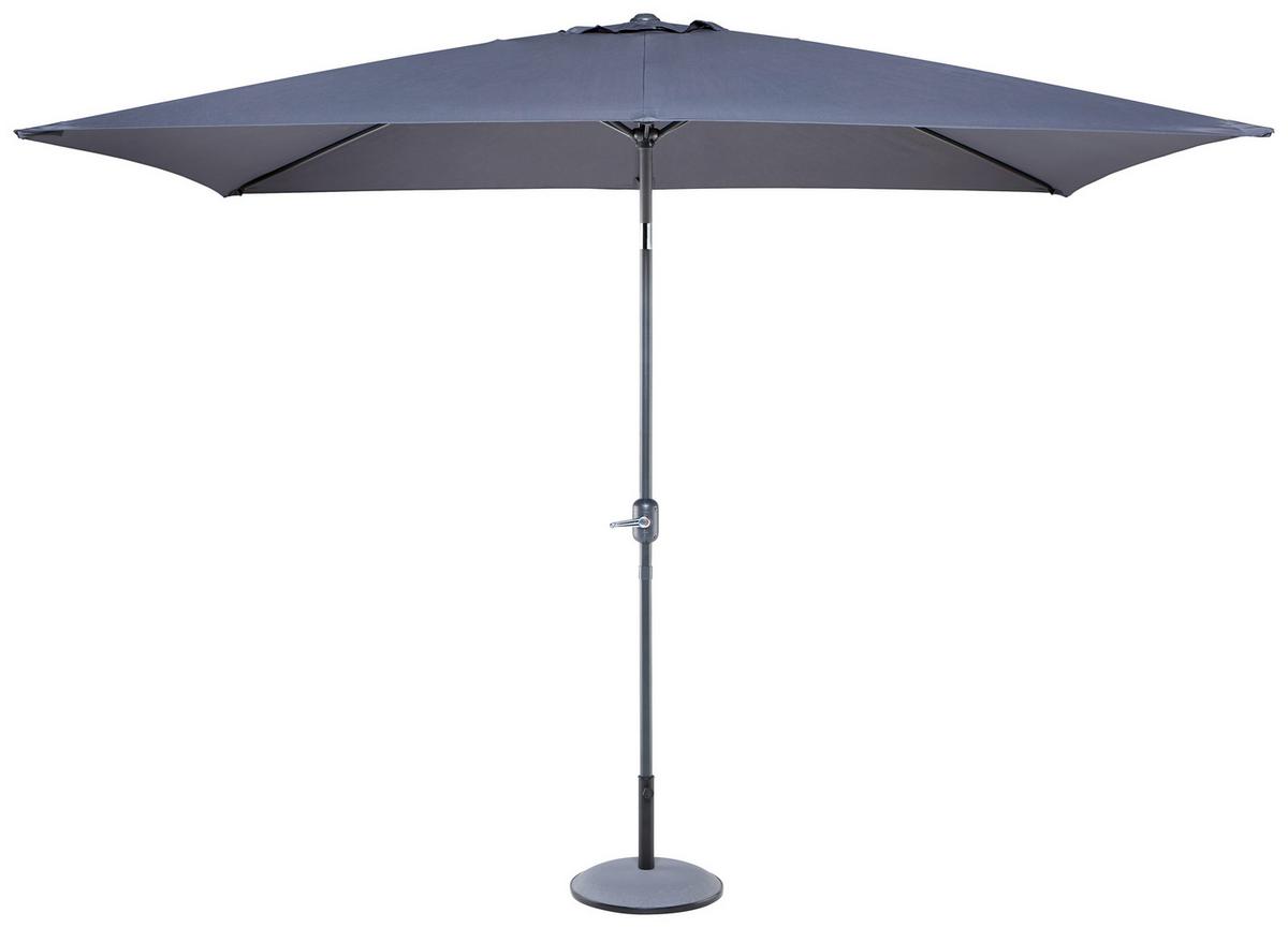 Sonnenschirm Picolo Anthrazit mit Knickgelenk - Anthrazit/Alufarben, Kunststoff/Textil (300/245/200cm) - Mömax