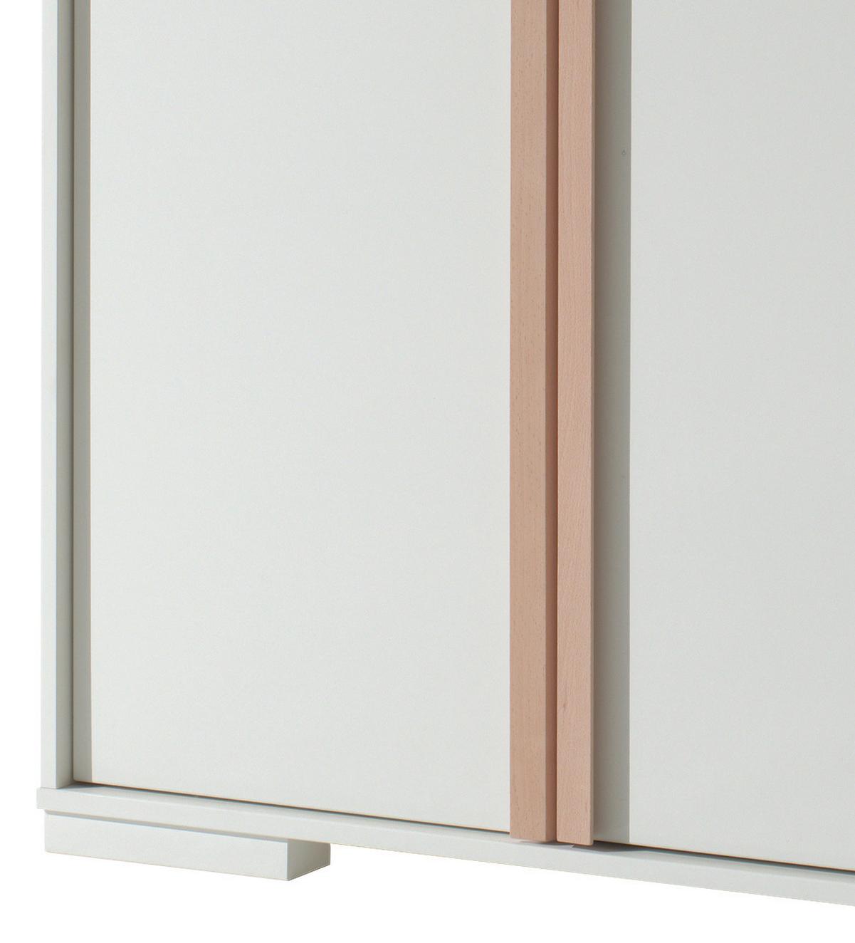 DREHTÜRENSCHRANK London B: 145,6 cm Weiß - Buchefarben/Weiß, MODERN, Holz/Holzwerkstoff (145,6/195,2/56cm) - MID.YOU