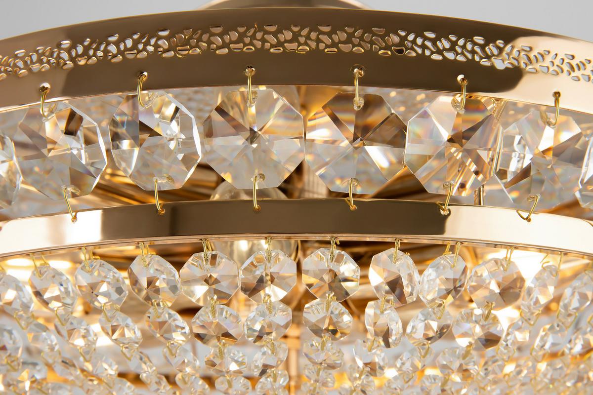 Kronleuchter Ottilia Goldfarben max. 60 Watt - Goldfarben, Trend, Glas/Metall (43,5/23,5/43,5cm) - MAYTONI