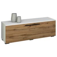 Nizka Omarica Arila, Hrast, Bela - črna/medeni hrast, Moderno, umetna masa/leseni material (115/39/40cm) - MID.YOU