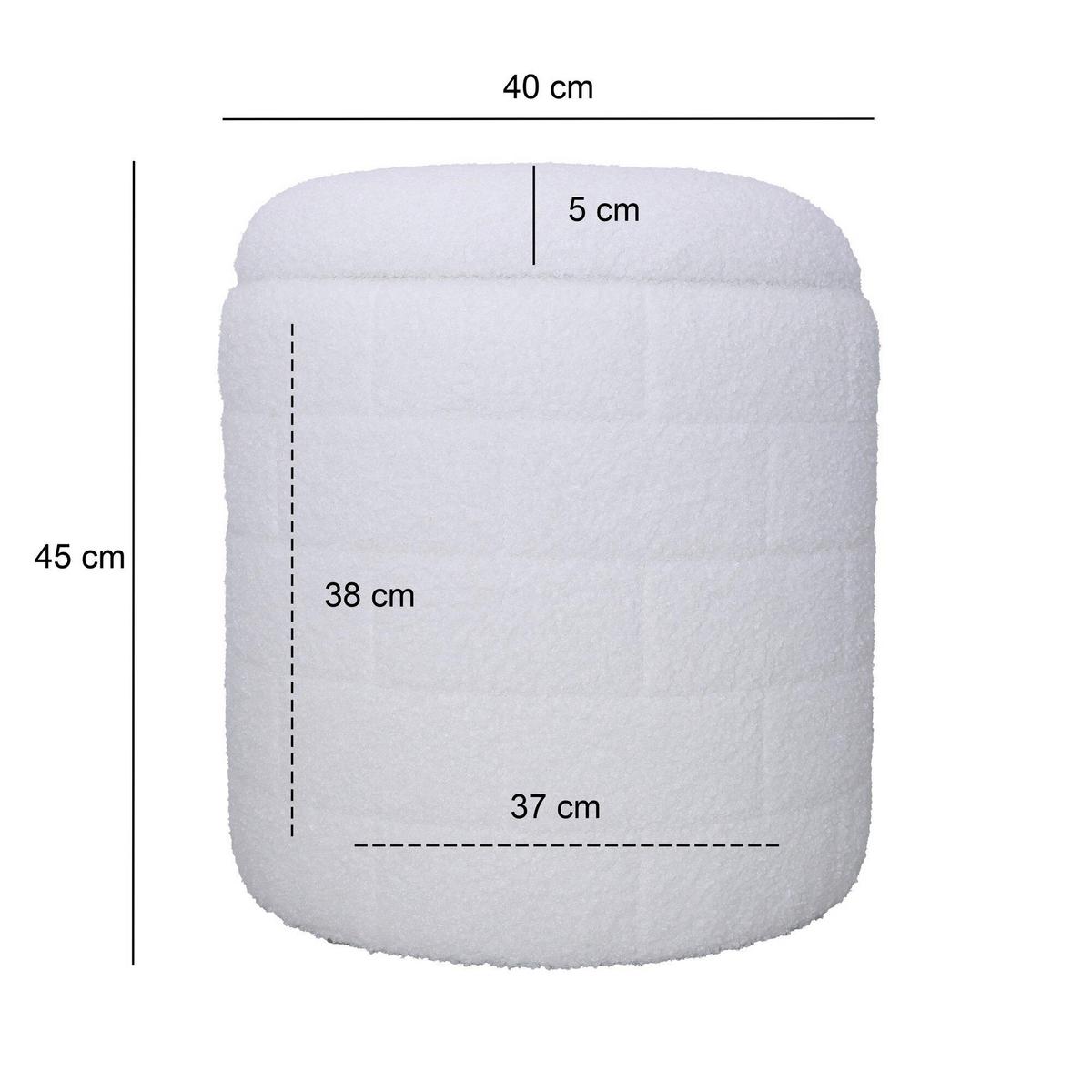 HOCKER WL7.423 - Weiss, Basics, Textil (40/45/40cm) - Livetastic