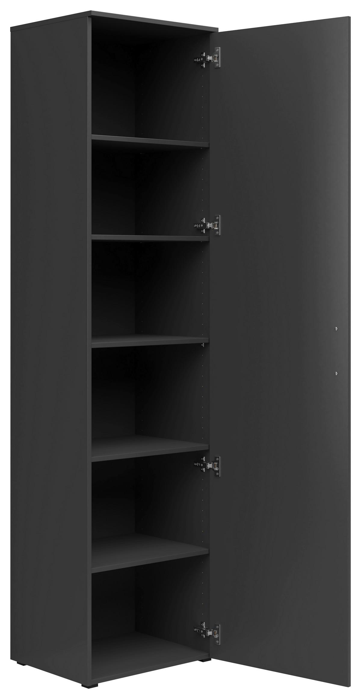 Schrank Multistauraum Graphitfarben - Graphitfarben/Schwarz, MODERN, Holzwerkstoff/Kunststoff (50/195/40cm) - Mömax