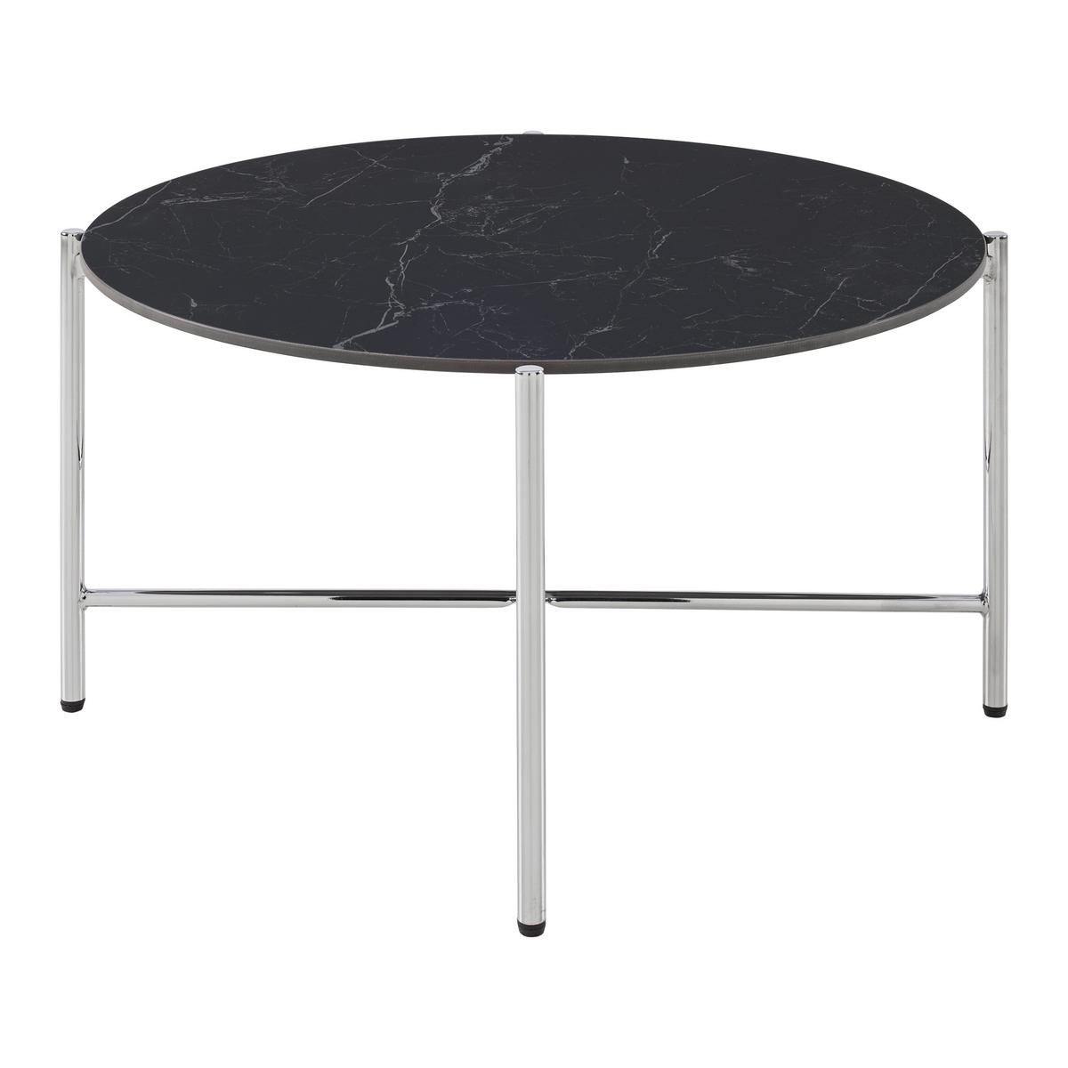 Couchtisch Chris Schwarz/Chromfarben - Chromfarben/Schwarz, Design, Keramik/Metall (80/43cm) - Mömax