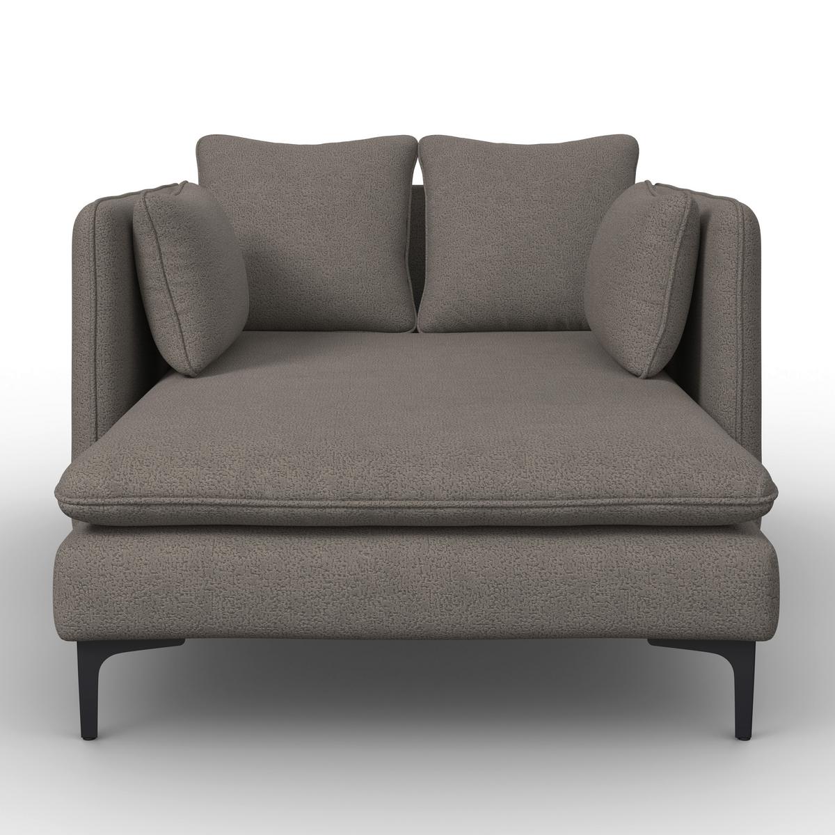 Relaxliege Sandy Chenille Grau - Schwarz/Grau, Modern, Holz/Textil (120/74/160cm) - Bessagi Home