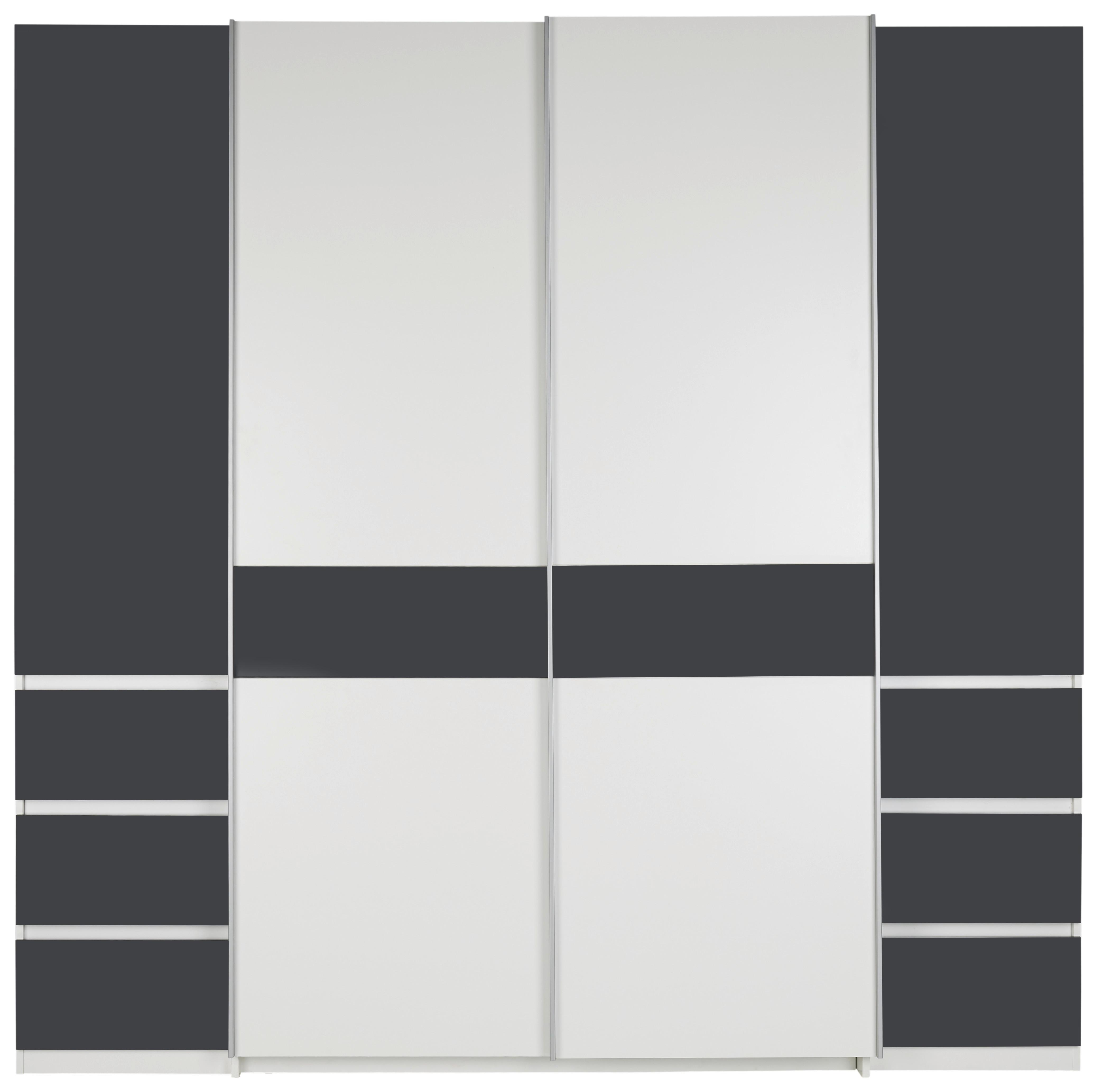 armoire in Graphitfarben/Weiss - Weiss/Graphitfarben, Konventionell, Holzwerkstoff (215/211/60cm) - Mömax