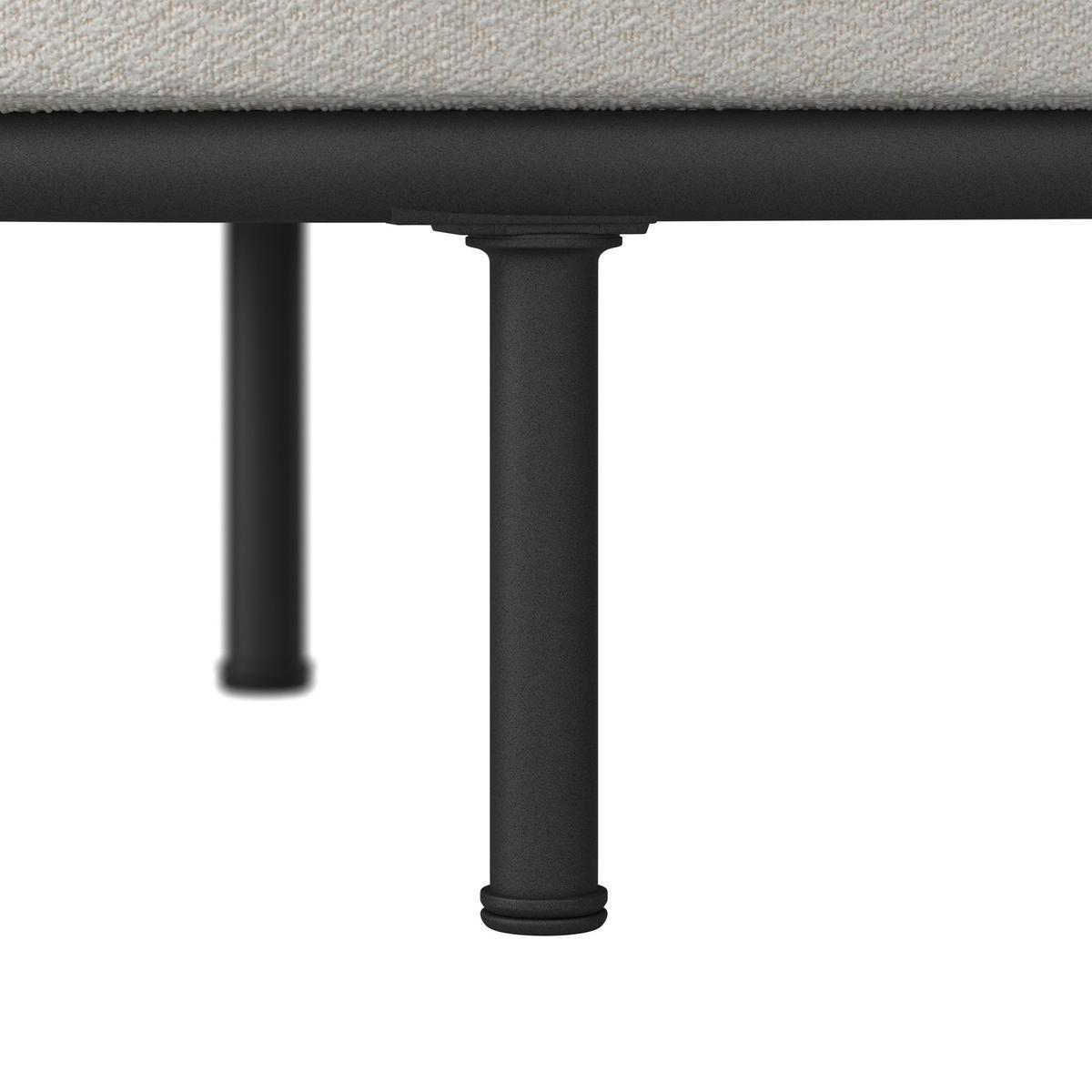 Loungegarnitur Charlotta Creme Metall/Outdoorstoff +Abdeckung - Creme/Schwarz, MODERN, Textil/Metall (242,5/78/75,5cm) - Bessagi Garden