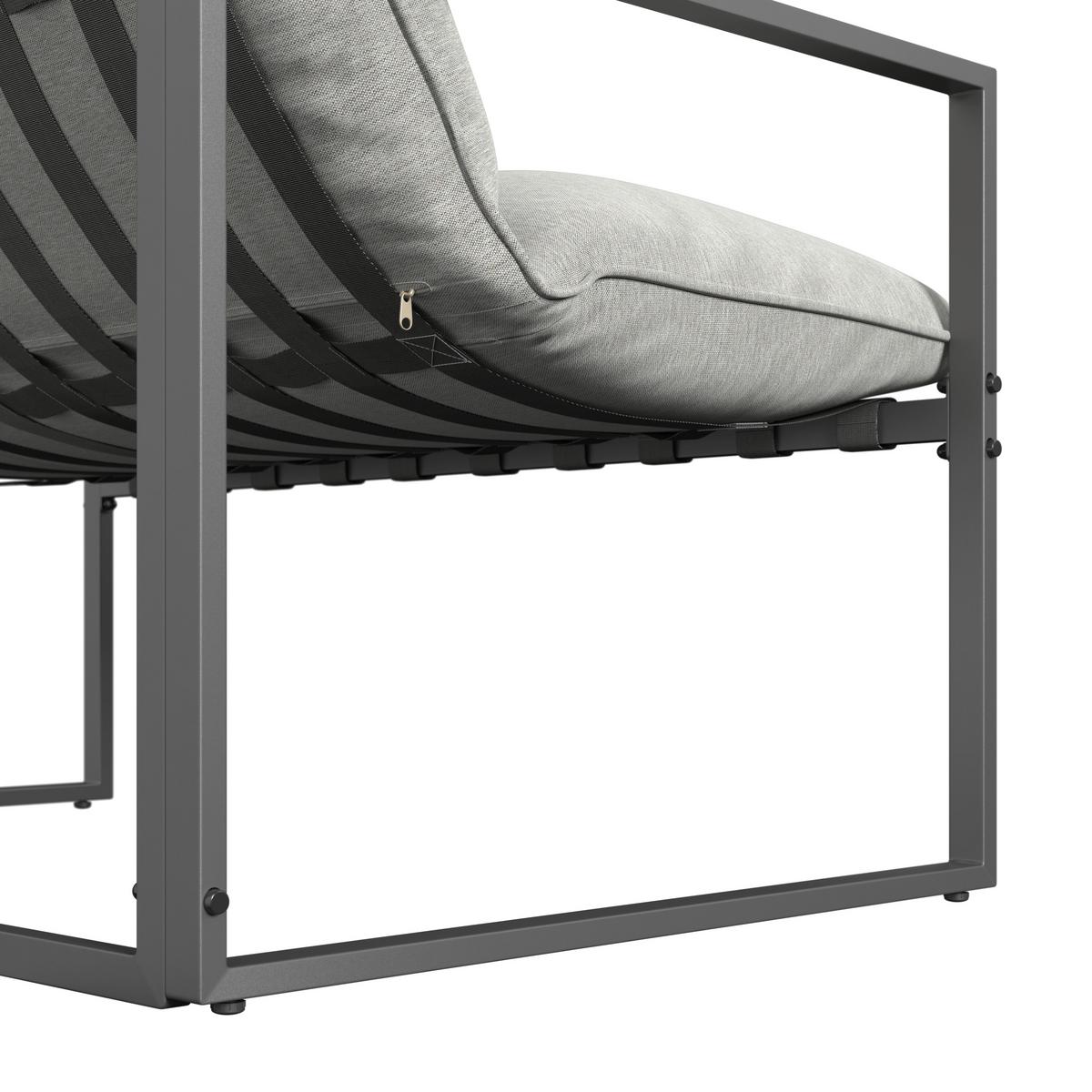 Vrtni Set Lucia - tamno siva/svijetlo siva, Basics, staklo/metal