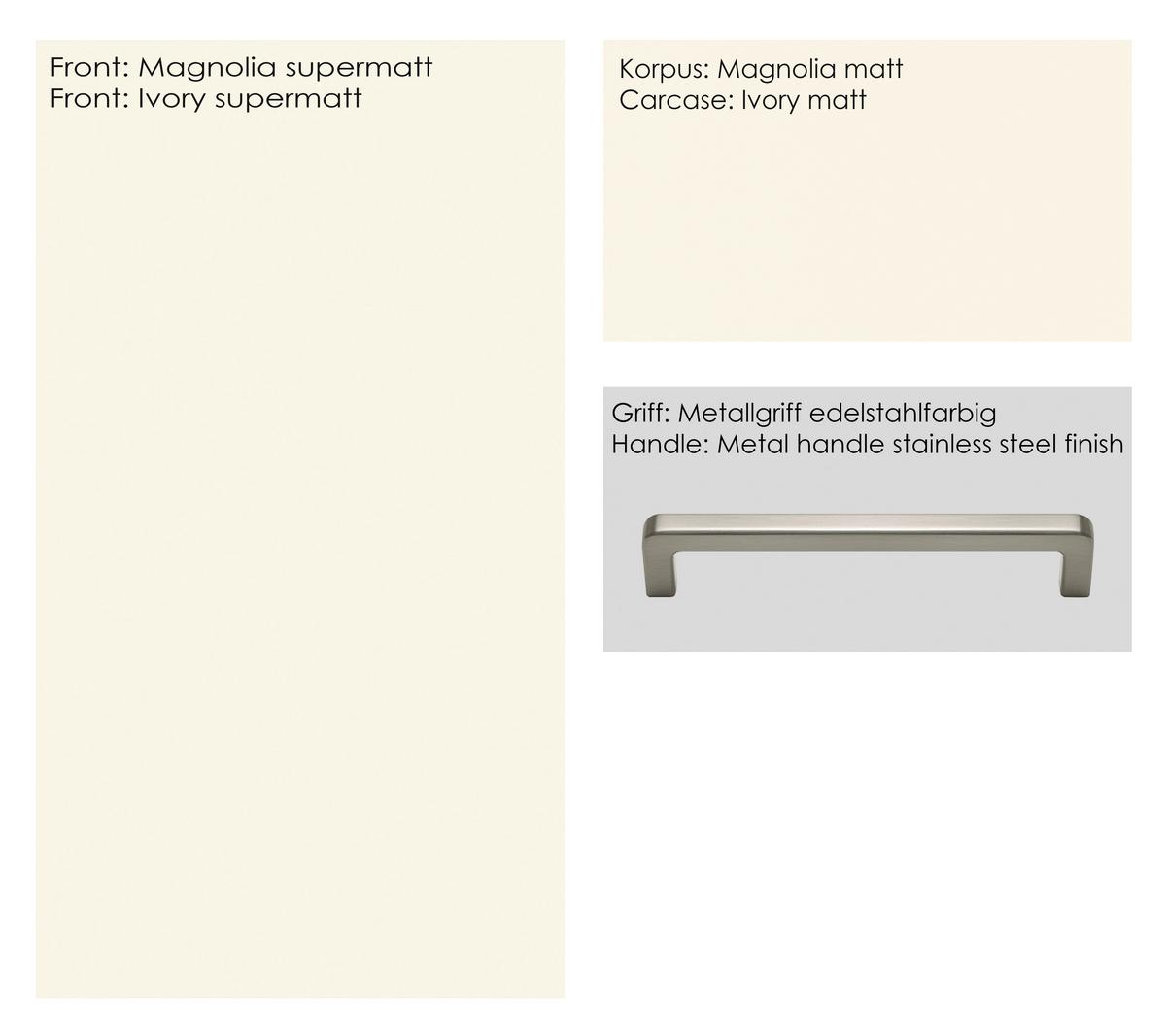 Küchenoberschrank Touch Magnolie - Edelstahlfarben/Magnolie, MODERN, Holzwerkstoff (60/72/35cm) - Nobilia