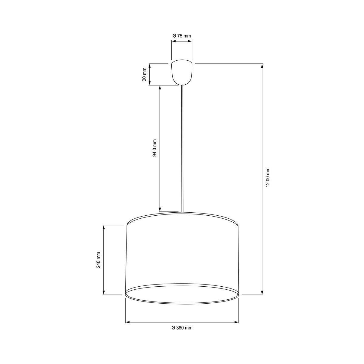 LAMPA ZWIESZANA 99652/06 ESHER PE1 - czarny, Konventionell, metal/tkanina (38/120cm) - Brilliant