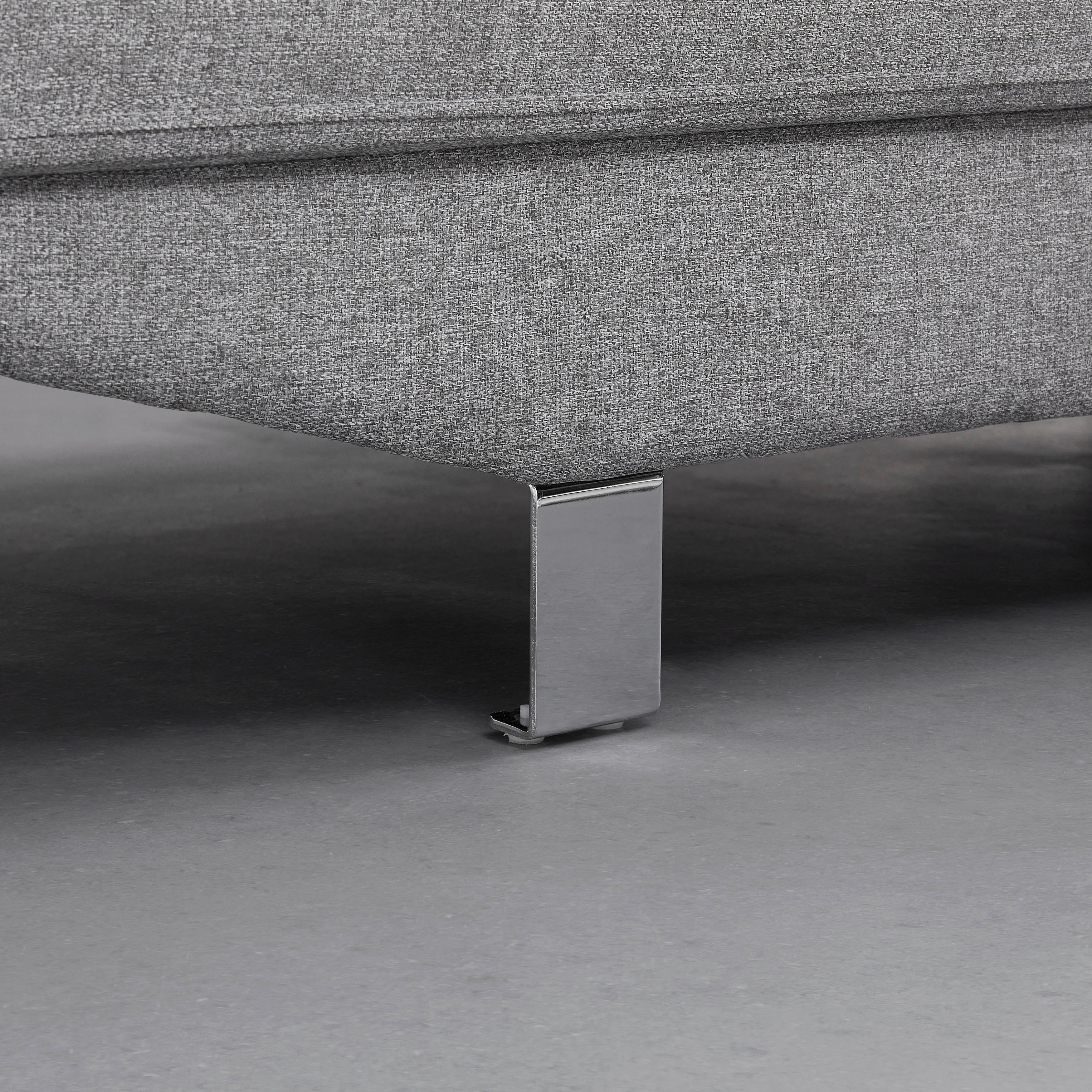 HÖRNSOFFA EMELY - ljusgrå/kromfärg, Modern, metall/trä (267/196cm) - Bessagi Home