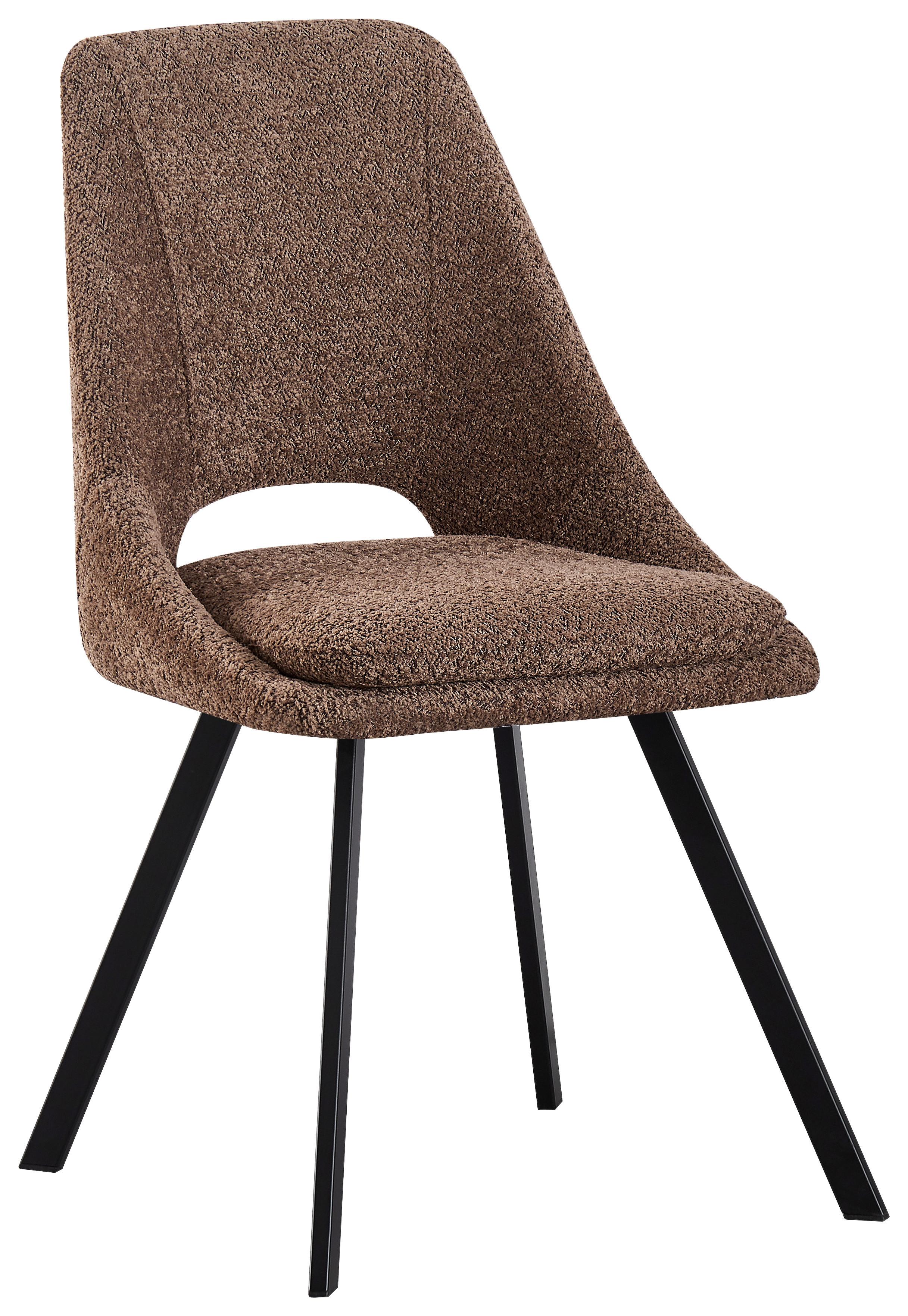 KRZESŁO CINDY - czarny/brązowy, Modern, metal/drewno (46/85,5/58cm) - MID.YOU