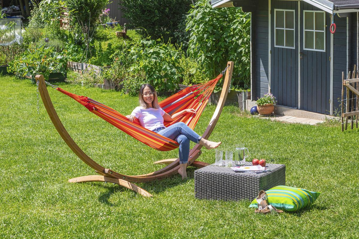 Hängematte Classic Single Hammock Outdoor Orange/Rot - Gelb/Rot, KONVENTIONELL, Textil (140/300cm) - La Siesta