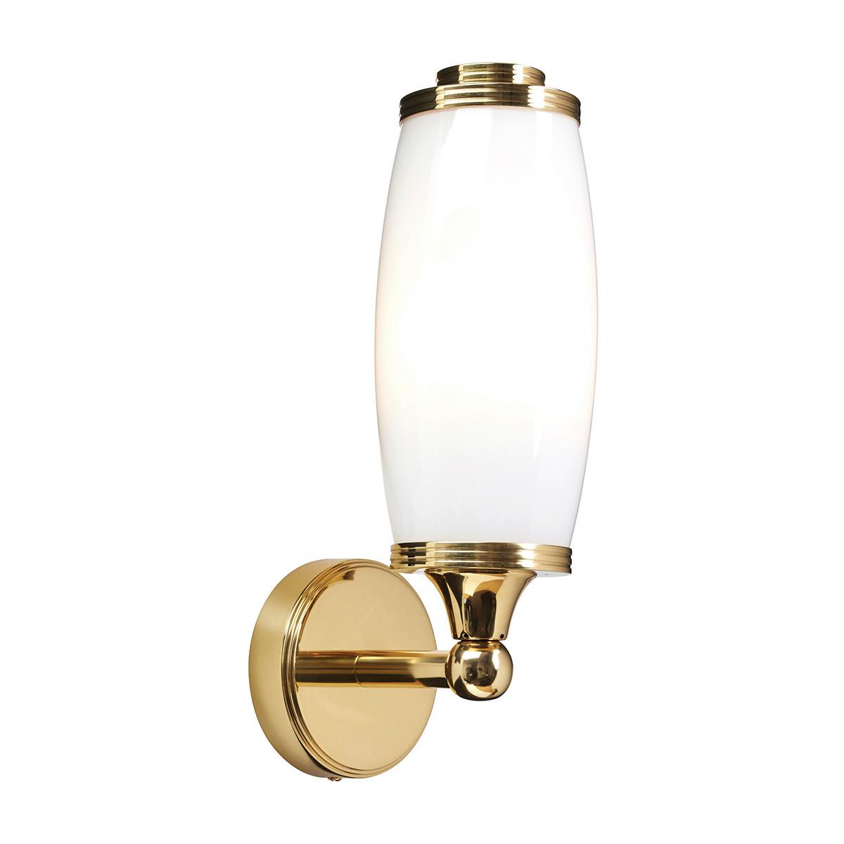 Fürdőszobai Falilámpa Bath-Eliot1-Pb - sárgarézszínű, Natur, üveg/fém (9/28/13cm) - Elstead Lighting