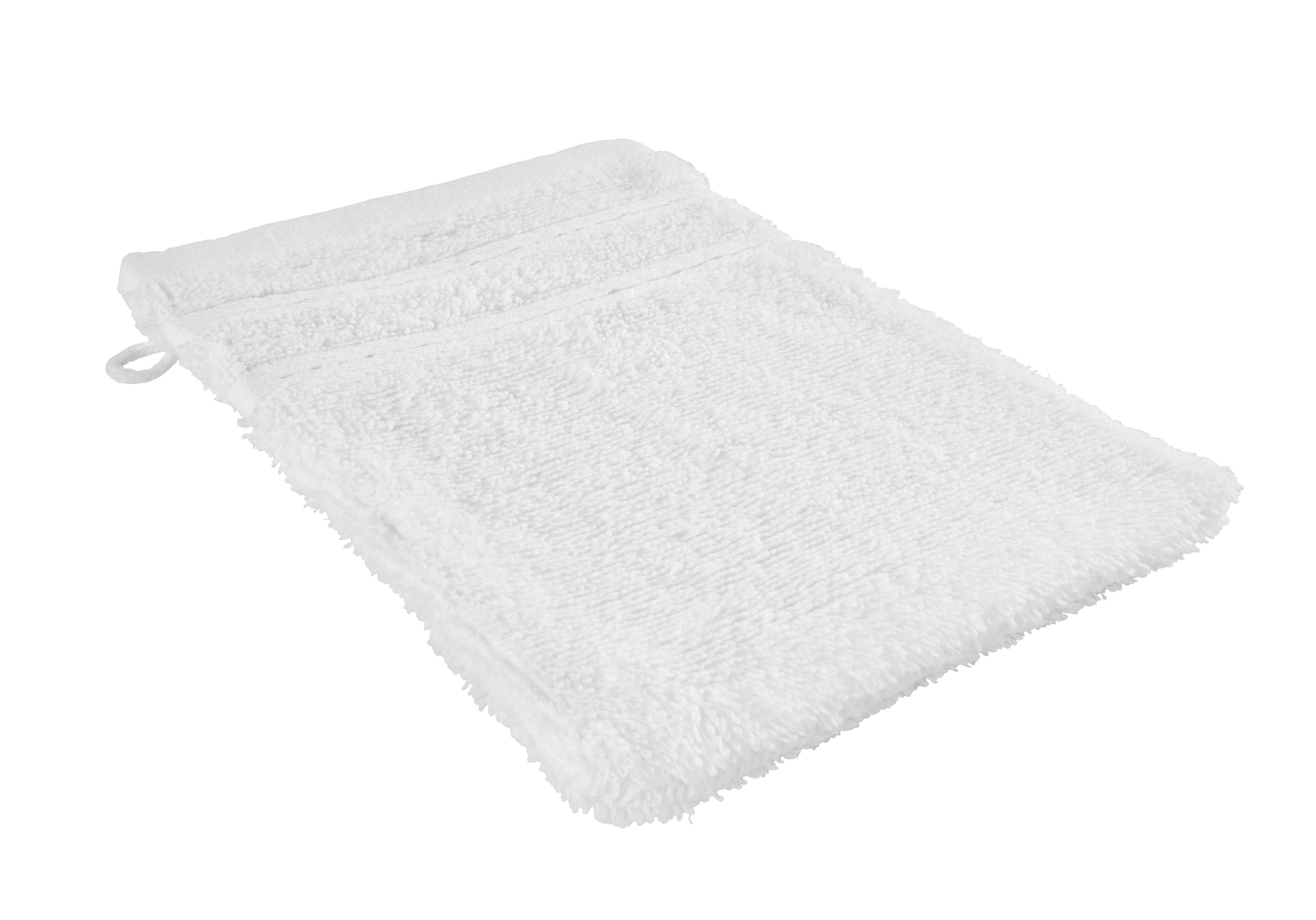 Waschhandschuh Melanie in Weiß ca. 16x21cm - Weiß, Textil (16/21cm) - Modern Living