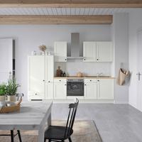 Küchenblock Cascada Low m. Geräten Weiß - Eichefarben/Schwarz, MODERN, Holzwerkstoff/Metall (300cm) - Nobilia