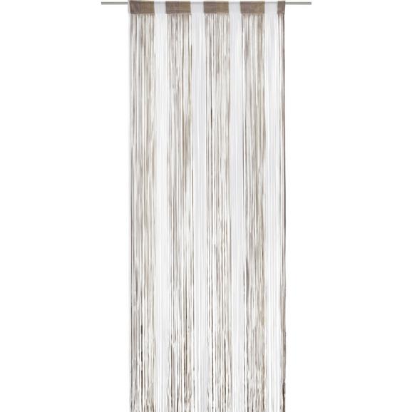 Perdea Din Franjuri String - maro/alb, textil (90/245cm) - Premium Living