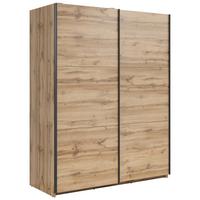 Ormar S Kliznim Vratima Tetrix - antracit/hrast Wotan, Moderno, drvni materijal/metal (153,5/195,5/60cm) - Modern Living