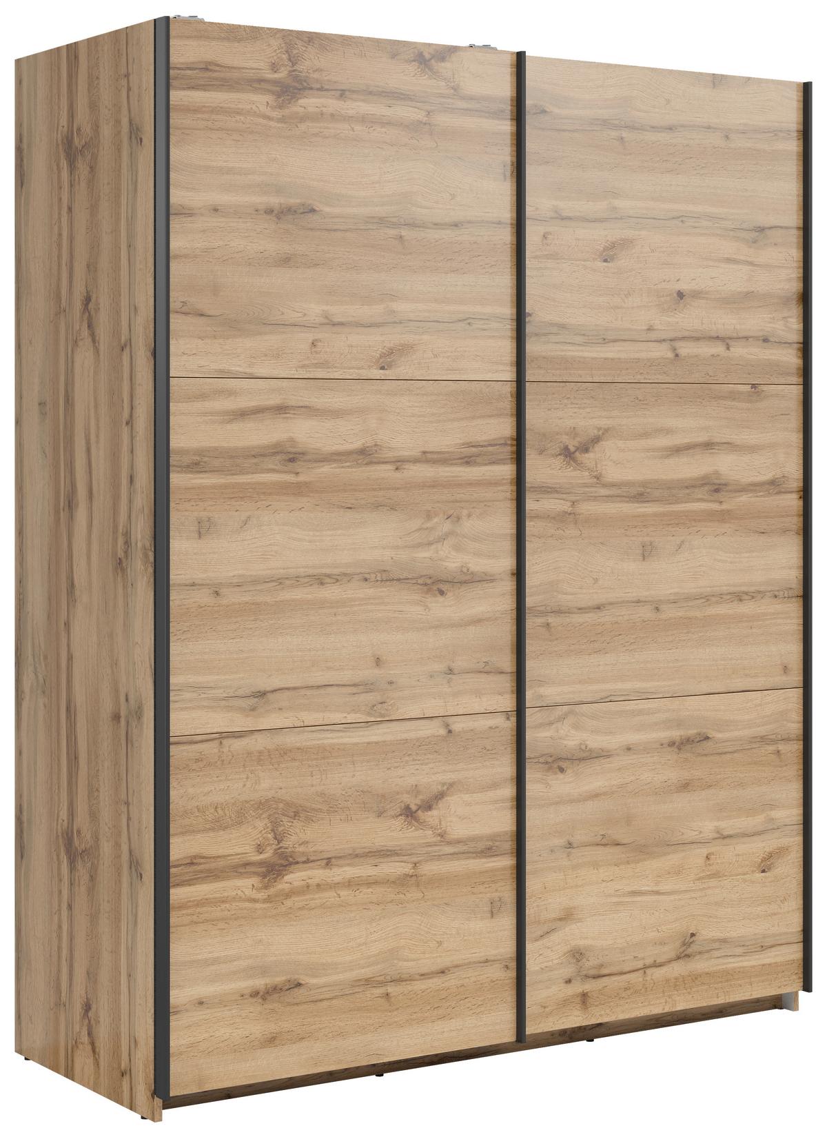 Ormar S Kliznim Vratima Tetrix - antracit/hrast Wotan, Moderno, drvni materijal/metal (153,5/195,5/60cm) - Modern Living