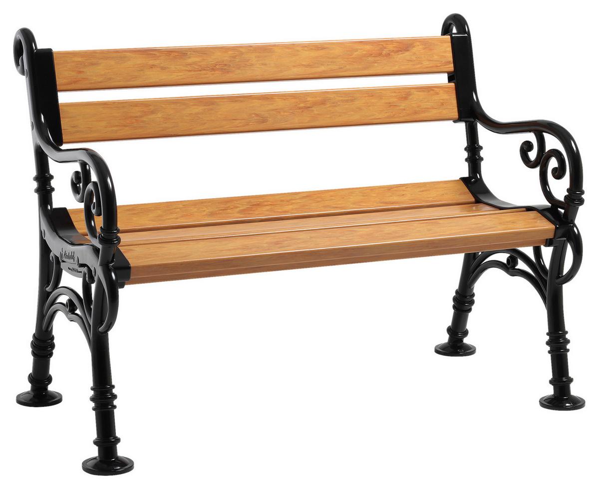 Gartenbank Naturfarben/Schwarz - Schwarz/Naturfarben, KONVENTIONELL, Kunststoff/Metall (115/85/60cm) - Gardenson