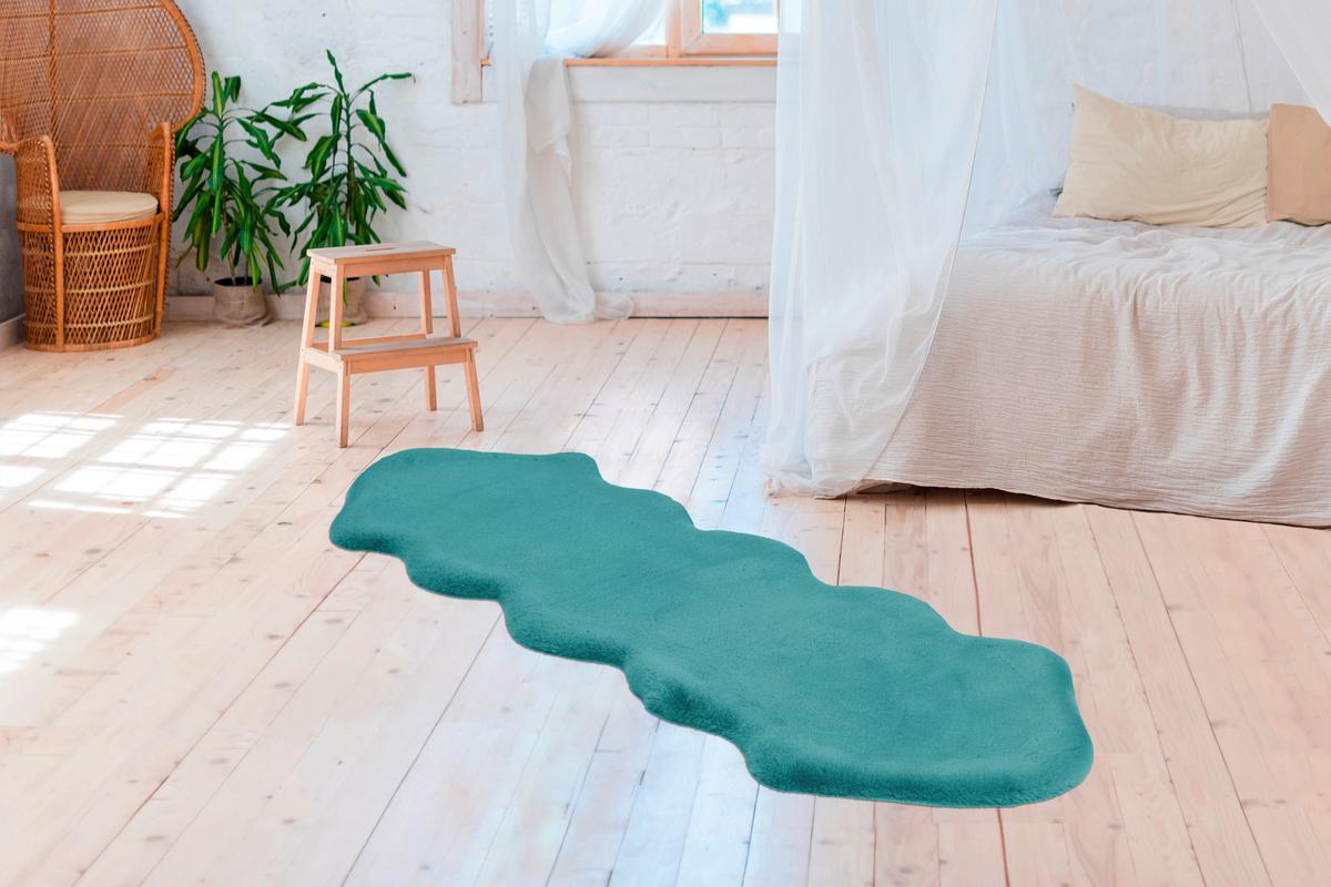 KUNSTFELL RABBIT SHEEPSKIN 300 TÜRKIS - Konventionell (60/180cm) - Kayoom