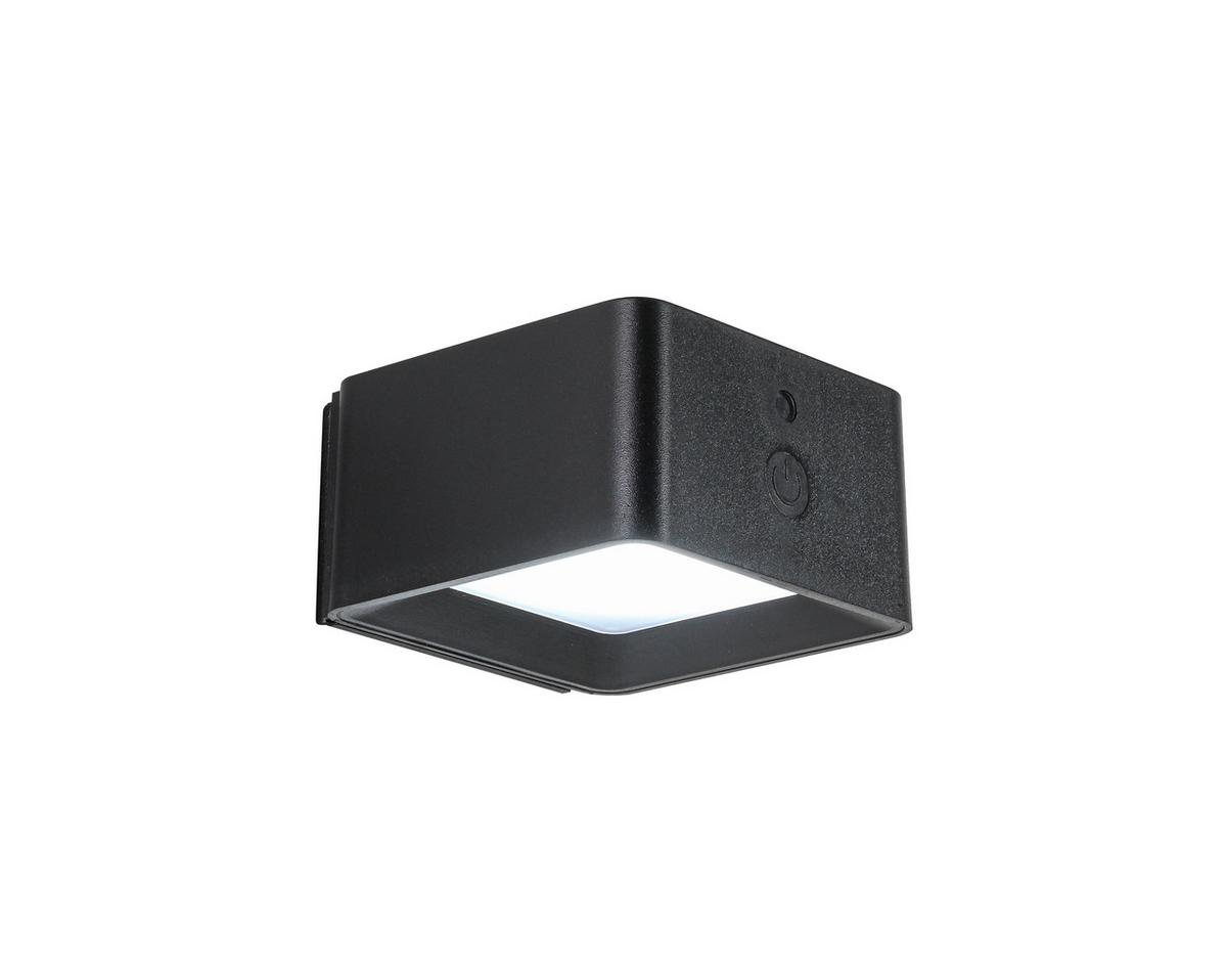 LED-Wandleuchte Qjop Schwarz max. 3,5 Watt - Schwarz, MODERN, Kunststoff/Metall (8,6/8/4,5cm) - Mömax