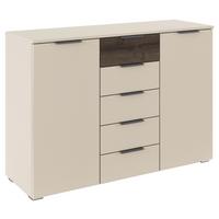 COMODA SAJO - stejar închis la culoare/șampanie, Trend, material pe bază de lemn (120/84/40cm) - Premium Living