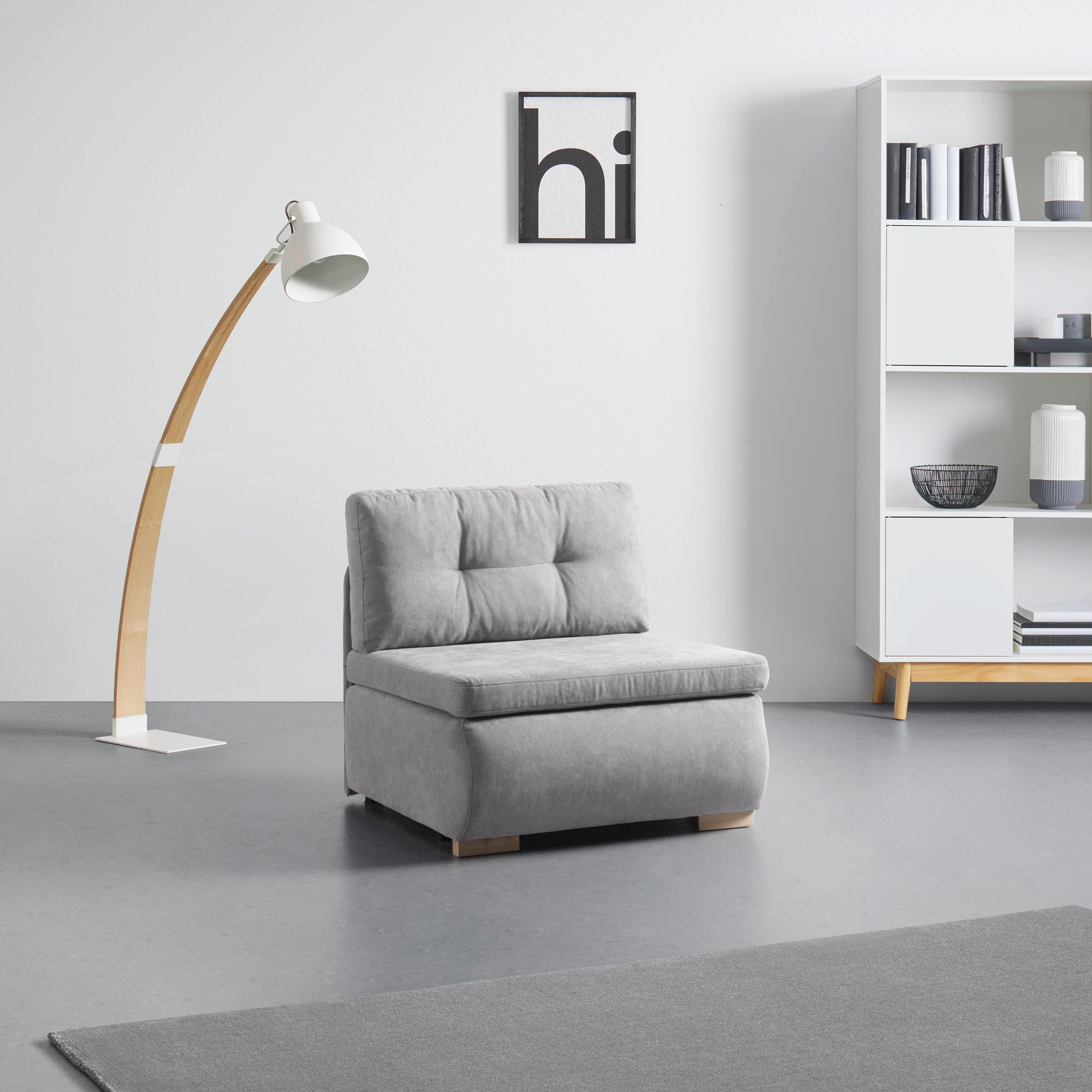 Fotelja Na Razvlačenje Modena - srebrne boje/prirodne boje, tekstil/plastika (89/88/90cm) - Modern Living