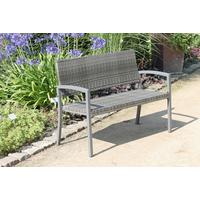 Sitzbank mit Lehne Dunkelgrau L: 116 cm - Dunkelgrau, Basics, Kunststoff/Metall (116/60/87cm) - Gardenson
