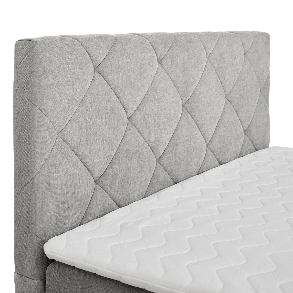 Boxbett Wind Hellgrau ca. 160x200cm - Hellgrau/Schwarz, KONVENTIONELL, Textil/Metall (160/200cm) - Mömax
