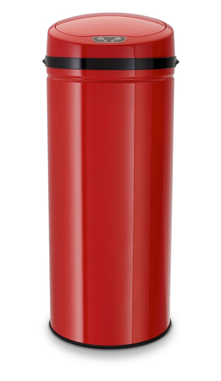 Coș gunoi Sensor cca. 42 l - roșu/negru, Basics, plastic/metal (31/31/79,5cm) - Echtwerk