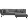 Wohnlandschaft Colori Anthrazit Bouclé - Anthrazit/Schwarz, MODERN, Holz/Textil (264/160cm) - MID.YOU