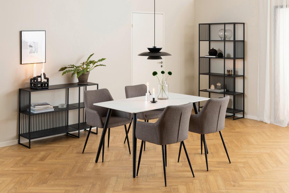 KOMODA STRINGTON - czarny, Design, materiał drewnopochodny/metal (120/83/35cm) - MID.YOU