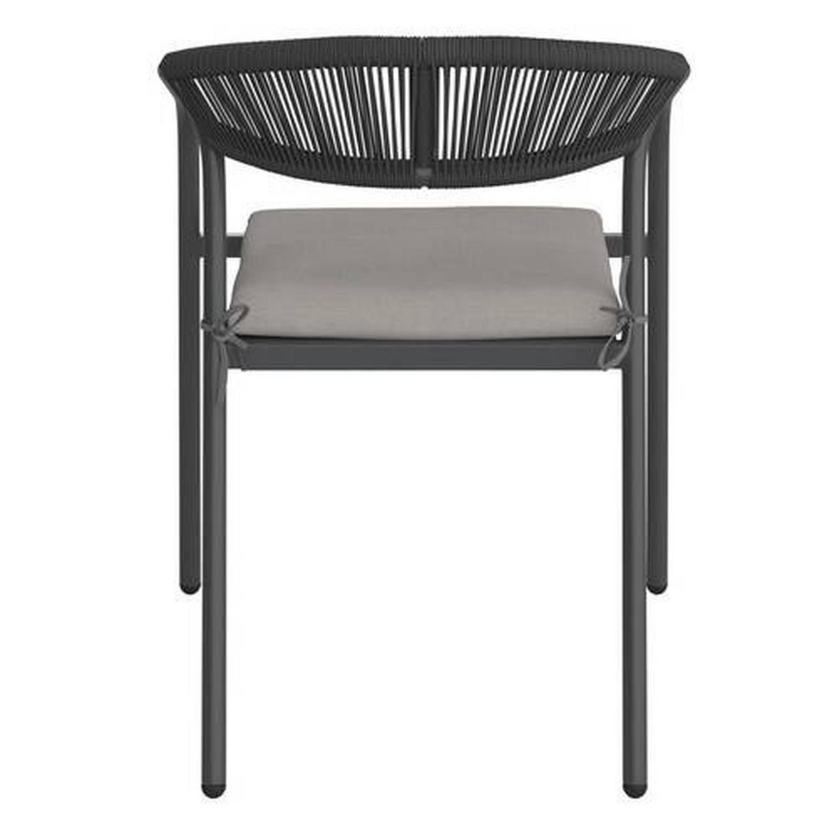 Gartensessel-Set Benicio Grau Polywood/Textilene 2er-Set - Dunkelgrau/Schwarz, MODERN, Kunststoff/Textil (56/80/64cm) - Bessagi Garden