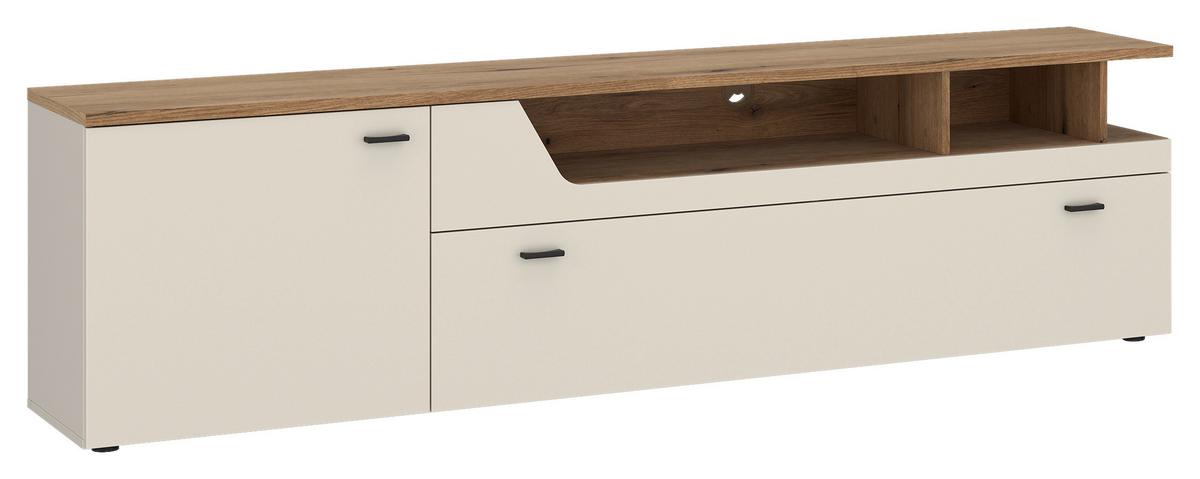 Tv Komoda Cut Out - kašmir/boje hrasta, Moderno, drvni materijal/metal (210/58/40cm) - Premium Living