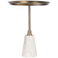 BEISTELLTISCH GRANT 125 WEIß / GOLD - Weiss/Goldfarben, Design, Stein/Metall (38/51cm) - Kayoom