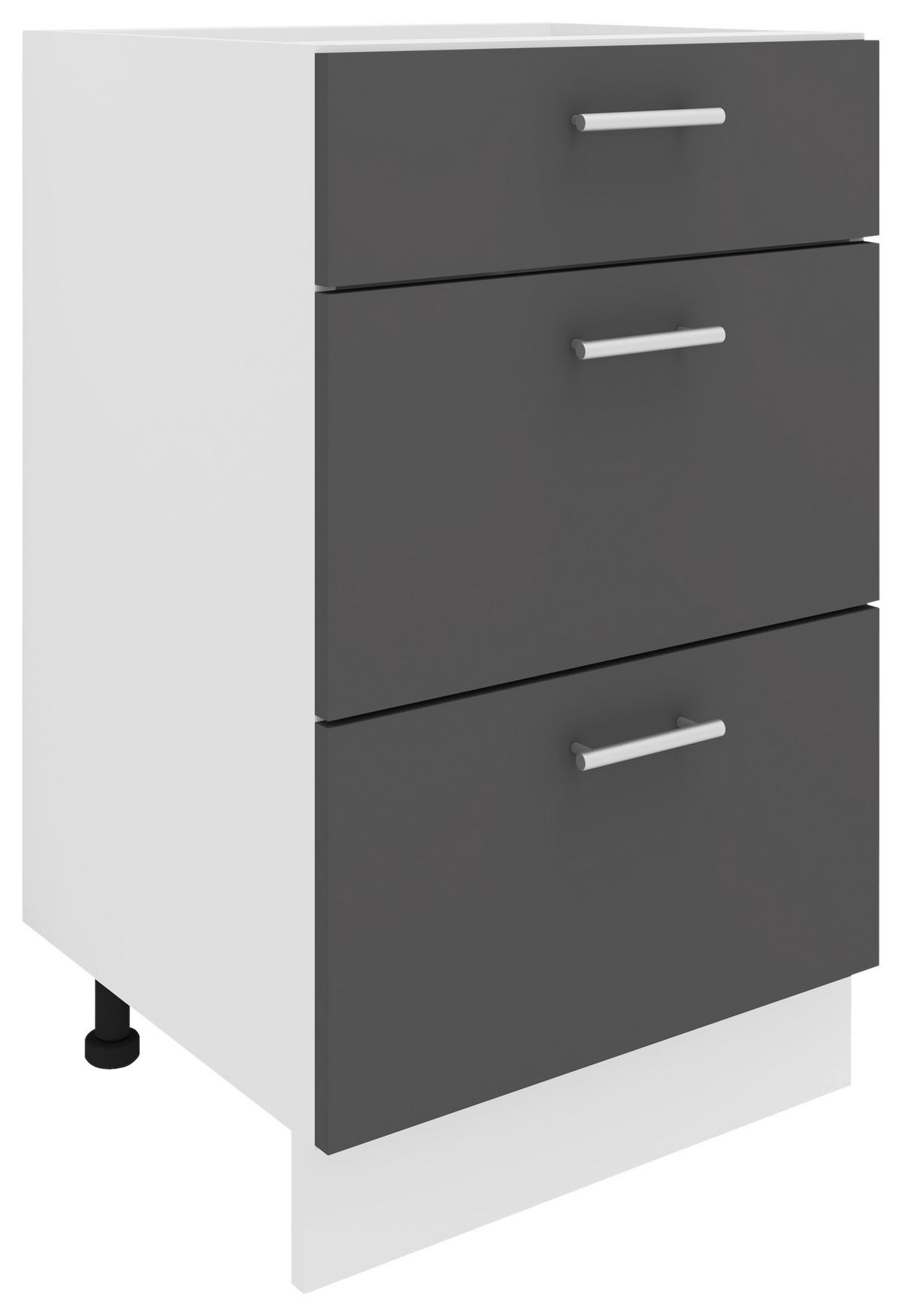 Kuhinjska Spodnja Omarica Esilo, Bela - bela/barve aluminija, Konvencionalno, kovina/leseni material (50/82/46cm) - MID.YOU