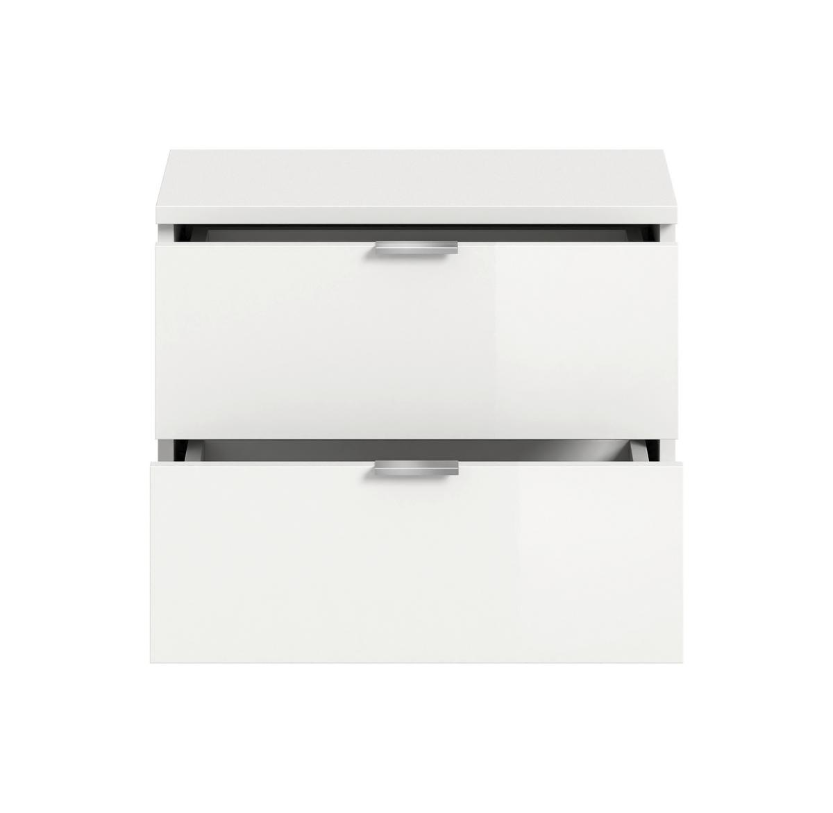 SCHUHBANK PROJEKT X - Weiss Hochglanz/Chromfarben, Design, Holzwerkstoff/Kunststoff (52/42/32cm) - Livetastic