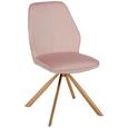Stuhl in Rosa aus Samt - Goldfarben/Rosa, LIFESTYLE, Textil/Metall (44/89/62cm) - Premium Living Stuhl in Rosa aus Samt - Goldfarben/Rosa, LIFESTYLE, Textil/Metall (44/89/62cm) - Premium Living