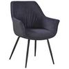 Armlehnstuhl Nova Grau - Schwarz/Grau, MODERN, Textil/Metall (64/85/62cm) - Premium Living