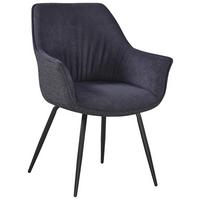 Armlehnstuhl Nova Grau - Schwarz/Grau, MODERN, Textil/Metall (64/85/62cm) - Premium Living