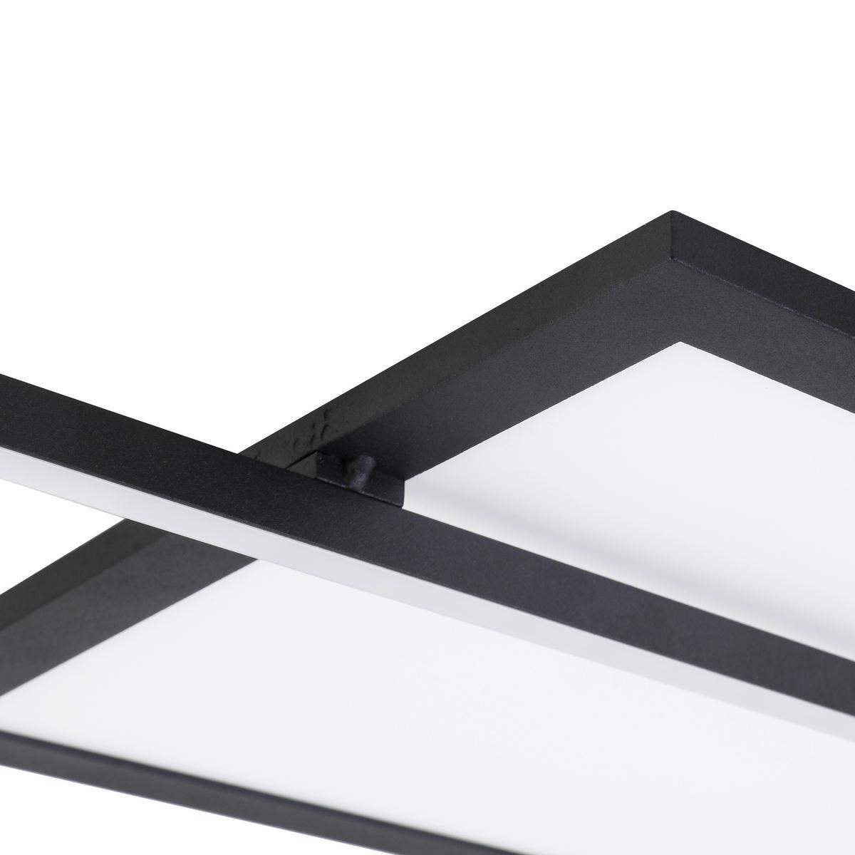 LAMPA SUFITOWA LED ALONZO - czarny, Modern, tworzywo sztuczne/metal (80/50/6,5cm) - Bessagi Home