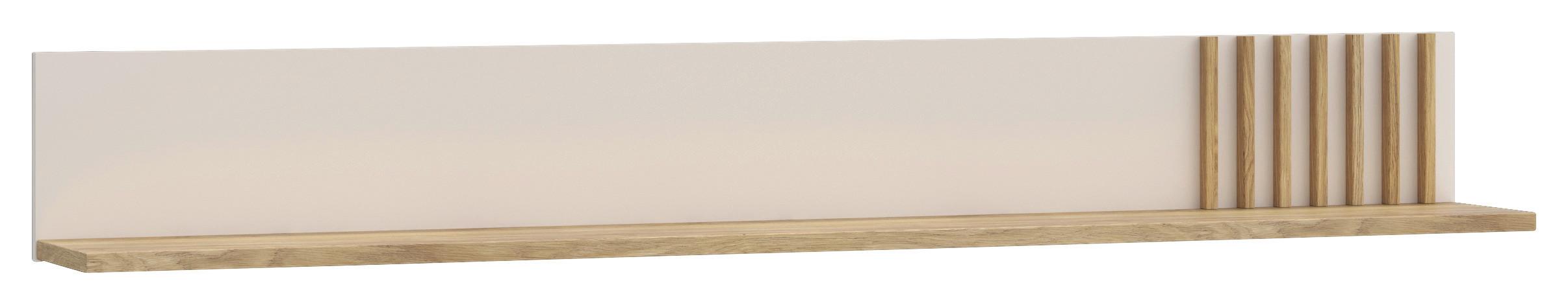 Poliță de perete ELISTON - culoare lemn stejar/nisipiu, Natur, material pe bază de lemn (174/22,8/21,9cm) - Modern Living