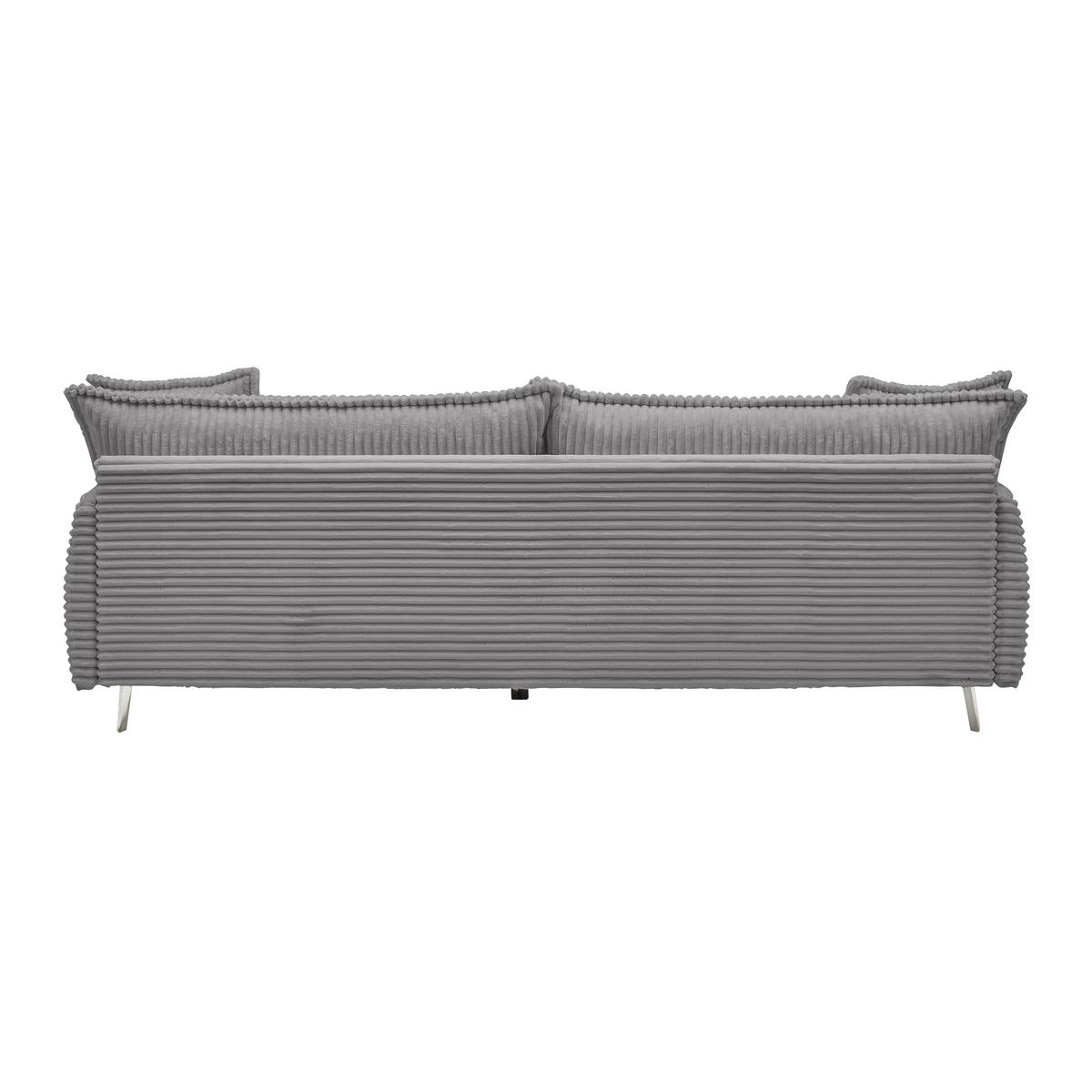 Bigsofa Kiss Hellgrau - Chromfarben/Hellgrau, MODERN, Holz/Metall (241/90/117cm) - Mömax